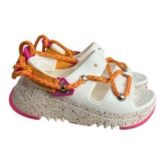 Crocs Hiker Xscape Festival Platform Sandals White Pink Women Size 6 Open Toe - Picture 2 of 14